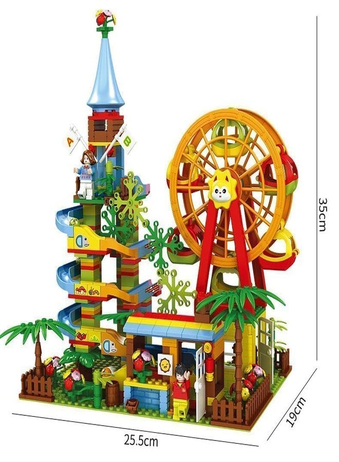 Bhavenu Playground Colourful Slide Amusement Park with Ferris Wheel Building Blocks Brick Set DIY Assembled Toys 469 pc - Image 3